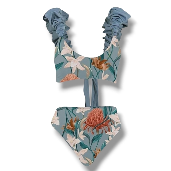 IDOPIP -Medium Floral Bikini Set with Sarong - Picture 2 of 9